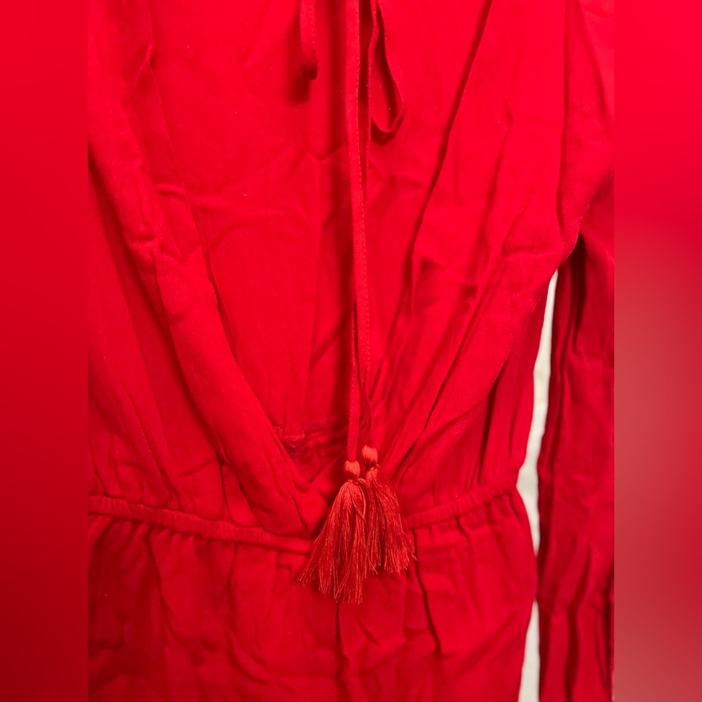 Red open back romper - Picture 5 of 5